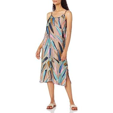 Imagem de NIC+ZOE Vestido feminino de folhas de bananeira, Aqua Multi, G