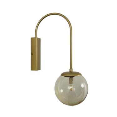 Imagem de Lustre Arandela Bola Globo 15cm Vidro Âmbar Dourado 150 - ILUMINAMUNDO