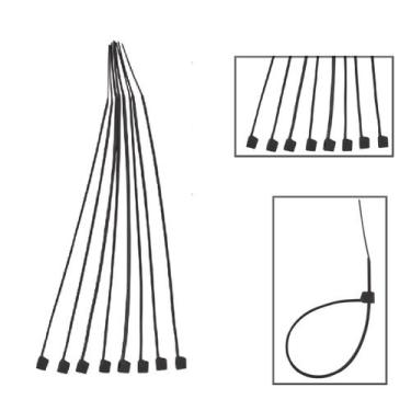 Imagem de Abraçadeira Nylon 3,6x200mm C/100 Pcs Fios Cabos - EDA, Preto