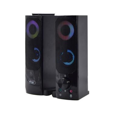 Imagem de Caixa de Som Potente C/ RGB PC Gamer Computador USB Soundbar Portátl N