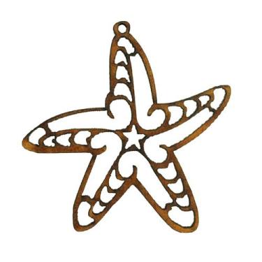 Imagem de Aplique Concha Estrela 10x10cm MDF Cru Madeira - Atacadão do Artesanat