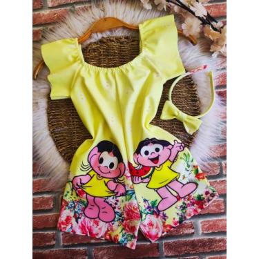 Imagem de Macacão Menina Infantil Temático Magali + Tiara Amarelo - AUREA, 03 AN
