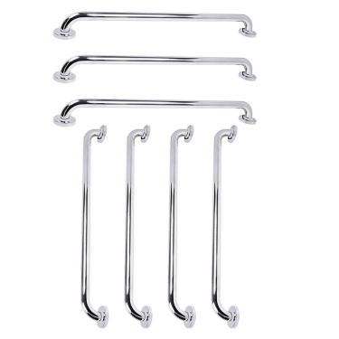 Imagem de Barra de Apoio 70cm Inox Kit 7 Unidades Deficiente Idoso Criança Gestante Banheiro Box Acessibilidade Suporte Corrimao Escada Segurança
