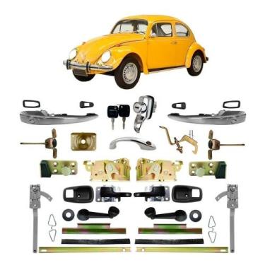 Imagem de Kit Restauração Fechadura Maçaneta Porta Capô Fusca 78 A 96 - Supercen