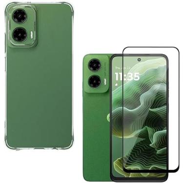 Imagem de Capa Capinha Anti Impacto + Película Premium 9D Cerâmica Compatível Com Moto G55 5G Tela de 6.5 Polegadas - (Hard Glass Store)