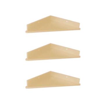 Imagem de Trio prateleiras canto em MDF Kit com 3 prataleiras cantoneira - Eraum