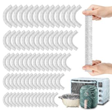 Imagem de 75 peças, 5 tamanhos, capa de poeira descartável para cozinha, capas espessas para eletrodomésticos, capa de liquidificador de plástico transparente com elástico para forno, cafeteira, torradeira,