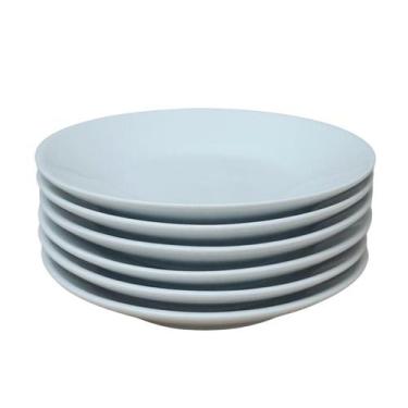 Imagem de Jogo 6 pratos para Servir lanche - Porcelana Branca - Genérico