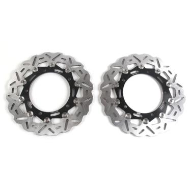 Imagem de 1 par de discos de freio dianteiros flutuantes compatíveis com Kawasaki Ninja 650R EX650 2017-2022, Ninja 650 EX650 ABS 17-22, Z650 ABS 17-22, Z650RS 20-22, Z900 17-22, Z900RS 18-22. , Peças pretas