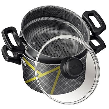 Imagem de Cozi-Vapore Tramontina Power Up em Alumínio com Revestimento Interno e Externo em Antiaderente Starflon Max Chumbo 16 cm 1,8 L