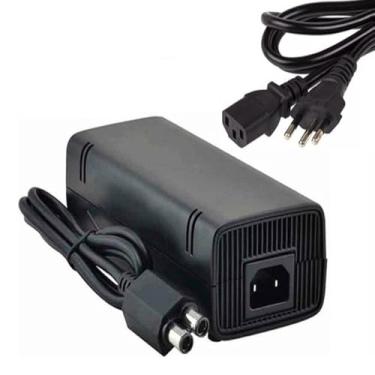 Imagem de Fonte de Alimentação Ac Energia Bivolt Compatível com Console Xbox 360 Slim 2 Pinos + Cabo de Força