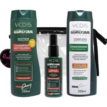 Imagem de Kit Guanxuma Shampoo Cabelos Oleosos + Condicionador + Tônico Anti Queda + Necessaire