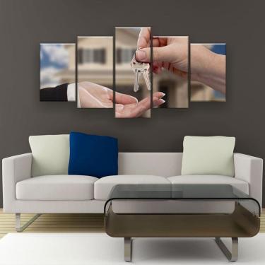 Imagem de Quadro Decorativo Mosaico 5 Peças Chave Na Mão