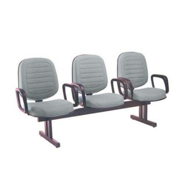 Imagem de Cadeira para Igrejas Evangélicas em Longarina com 03 lugares Linha Blenda Cinza