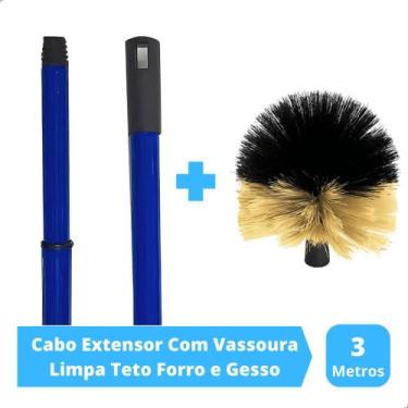 Imagem de Cabo Extensor 3 Metros Com Vassoura Limpa Teto Forro e Gesso - PREVEOE