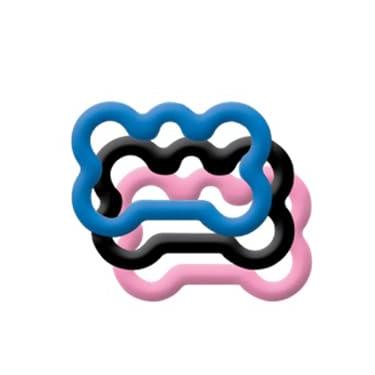 Imagem de Dog Tag Silencer Small Bone Shape 3 Pack Roxo Rosa Marinho