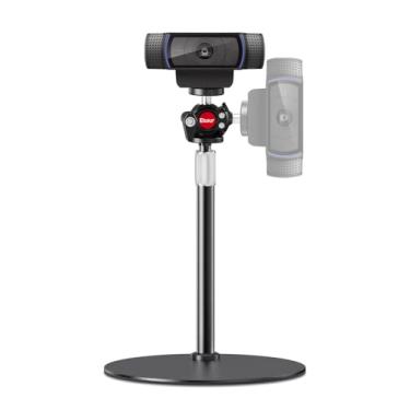 Imagem de Etour Suporte de mesa para webcam com cabeça esférica de 360°, base pesada ajustável compatível com webcam Logitech C920 C922 Brio 4K e outras webcam com rosca de 6 mm para transmissão ao vivo/chamadas de vídeo