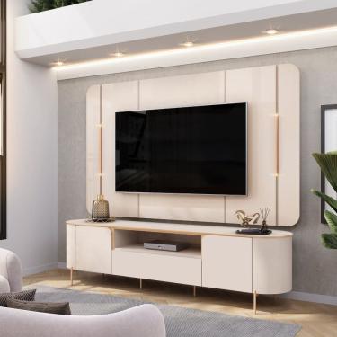 Imagem de Rack com Painel para TV até 75 Polegadas LED 2 Portas 100MDF Areta DJ Móveis