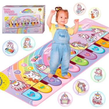 Imagem de Brinquedo Piano Unicórnio Tapete Musical Sons De Instrumentos Músicas 