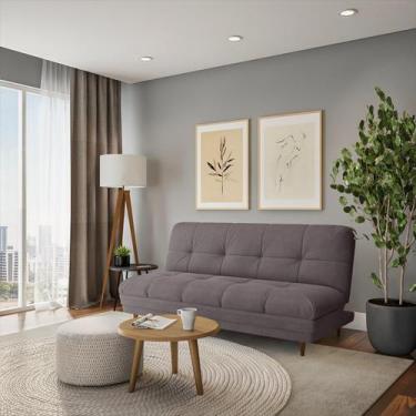 Imagem de Sofá-Cama 3 Lugares Casal Anselmo Suede Cinza - Mobly