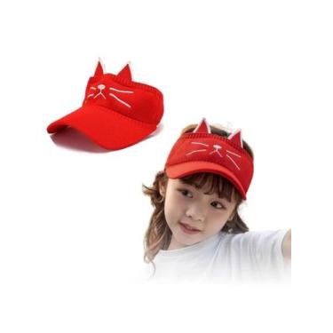 Imagem de Viseira Infantil Gatinho Uv50verão Praia Sol Piscina Passeio - Bonés i