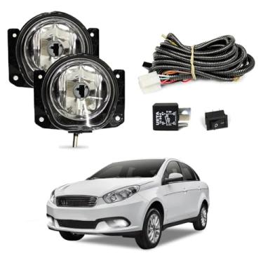 Imagem de Kit Farol de Milha para Grand Siena 2012 a 2021 Completo com Chicote Botão e Relê Auxiliar Neblina