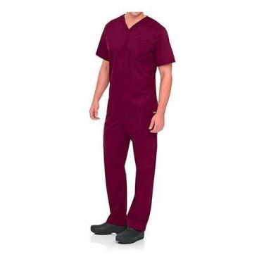 Imagem de Pijama Cirúrgico Masculino Hospitalar Oxford Secagem Rápida - Dona Moç