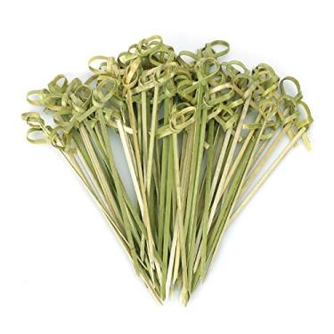 Imagem de 500 PCS Cocktail Picks, 4.7 Inch Bamboo Cocktail Toothpicks Knot Skewers for Fruit, Cake, Barbecue Snacks, Appetizers Party Supplies