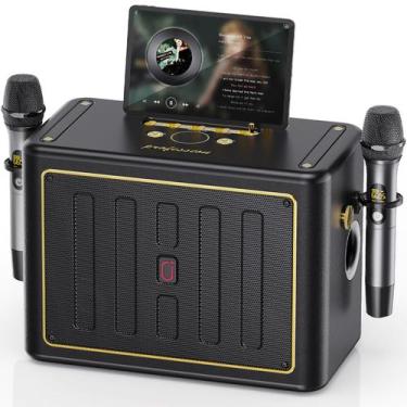 Imagem de Máquina de karaokê JYX com 2 microfones sem fio Bluetooth