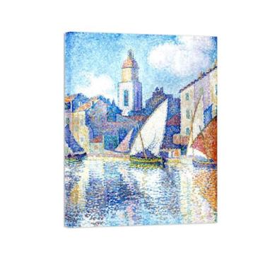 Imagem de Paul Signac Famosas Pinturas-Impressas em Tela-Torre-Moderno Pôster Decoração Sala de Estar e Quarto 20x25cm8x10in Tela Embrulhada
