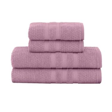 Imagem de Buddemeyer, Kit Jogo de Toalhas Buddemeyer 4 Peças Banhão e Rosto Vanilla 100% Algodão Extra Soft Cor:Rosa 1732