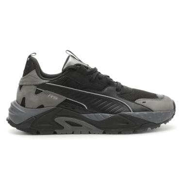 Imagem de PUMA Tênis masculino Rs-Trck Slate com cadarço casual - preto - tamanho 42