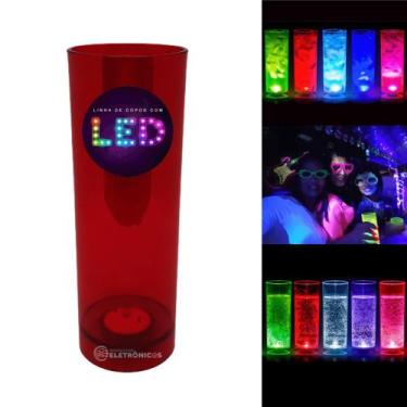 Imagem de Kit 5 Copos Long Drink Sensor Liquido Luzes Colorida Efeito De Modo Le