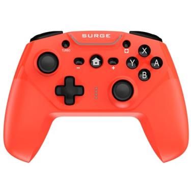 Imagem de Surge Controle Pro sem fio para Nintendo Switch SwitchPad Neon Red para Switch, OLED e Lite, recursos Pro, 4 botões programáveis, controles de movimento, feedback Rumble, compatível com Android