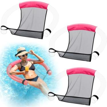 Imagem de Soulchen 3 peças de malha flutuante para cadeira de macarrão para piscina, assento flutuante de água para adultos, brinquedos de praia, natação, acessórios de festa ao ar livre, macarrão de piscina
