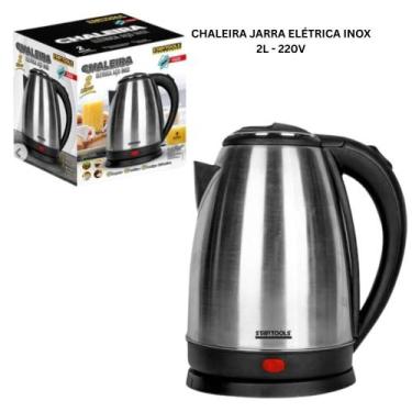 Imagem de Chaleira Jarra Bule Elétrica Aço Inox 2L 127V ou 220V Base 360 Automát