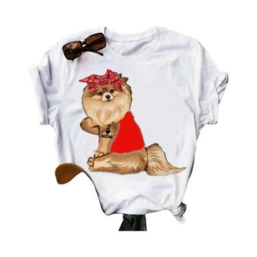 Imagem de Camiseta Feminina Verão - Pomeranian Mom - Manga Curta, BR-G4, Wtq0007