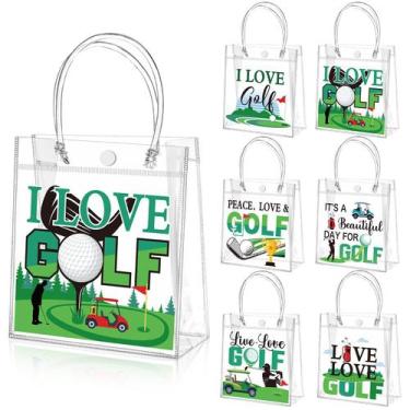 Imagem de Bolsa de presente Teenyyou Golf PVC transparente com alça, 24 peças pa