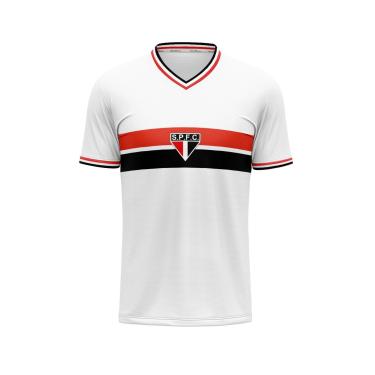 Imagem de CAMISA RETRÔ SÃO PAULO 1969 BRANCA,ESCUDO BORDADO, MASCULINA,P