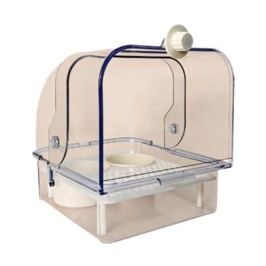 Imagem de KiBcsLic Banheira para pássaros Gaiola para pássaros Fácil de instalar Sem vazamentos Banheira para Gaiola para papagaios para canários Periquitos Calopsitas
