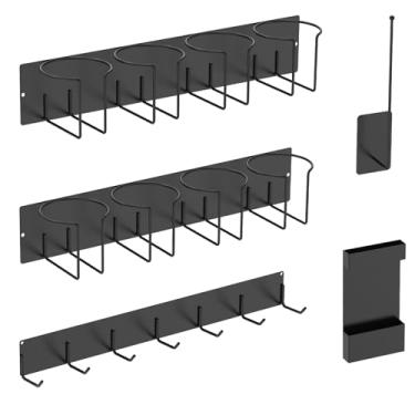 Imagem de 2 peças, 4 xícaras, suporte magnético de aço carbono para economia de espaço, organizador de garrafa de água ajustável para geladeira