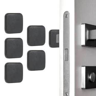 Imagem de PATIKIL 5 peças de protetor de parede para maçanetas de porta, 4,6 cm quadradas, batentes de porta autoadesivos, almofada de para-choque, protetor de parede silencioso para geladeira, casa, escritório