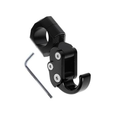 Imagem de REPAIROCK Gancho de pendurar para motocicleta, arco e capacete de motocicleta, suporte de mala para scooters, bicicletas, liga de alumínio, preto, 1 conjunto de chaves hexagonais de 88 mm