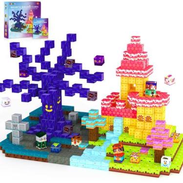 Imagem de Conjunto de 100 unidades de cubos de construção de blocos magnéticos O