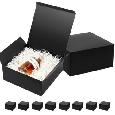 Imagem de Caixas de presente Mefleet 30x30x13 cm pretas, pacote com 10 tampas