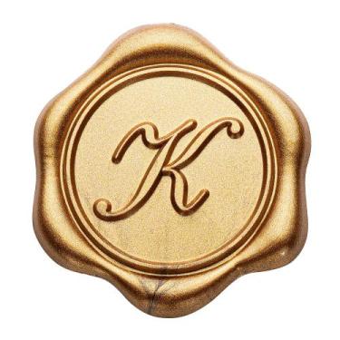 Imagem de Adesivos Yoption Wax Seal K Initial, pacote com 50, bronze e ouro