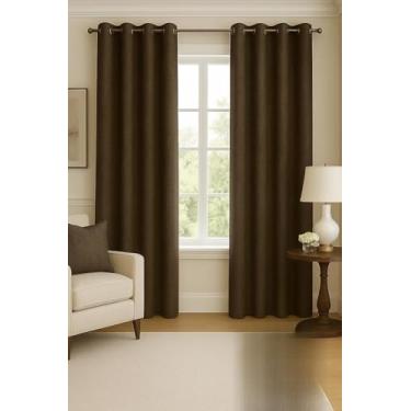 Imagem de Cortina Havana 4,00 x 2,60 m – Tabaco, 100% Poliéster, Design Sofisticado, Tecido Leve e Durável, Caimento Perfeito – W Menegatti