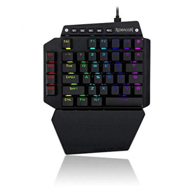 Imagem de Teclado Mecânico Gamer One Hand Redragon IDA RGB Switch Azul K583RGB