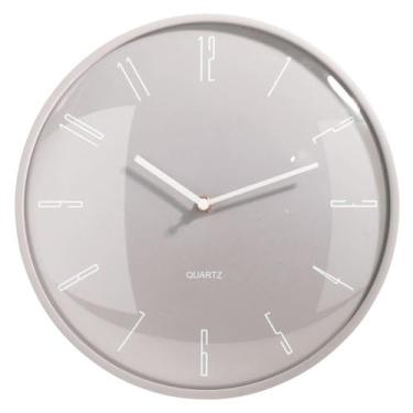 Imagem de Relógio Redondo de Parede na cor Cinza 30cm Numerico Moderno Decoração e Presente