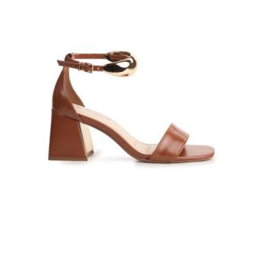 Imagem de Sandália Bebecê de Salto Bloco com Tira Frontal e Fechamento de Esfera